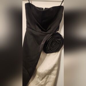 Ronny Kobo Collection Strapless Dress in Black and Cream NWT